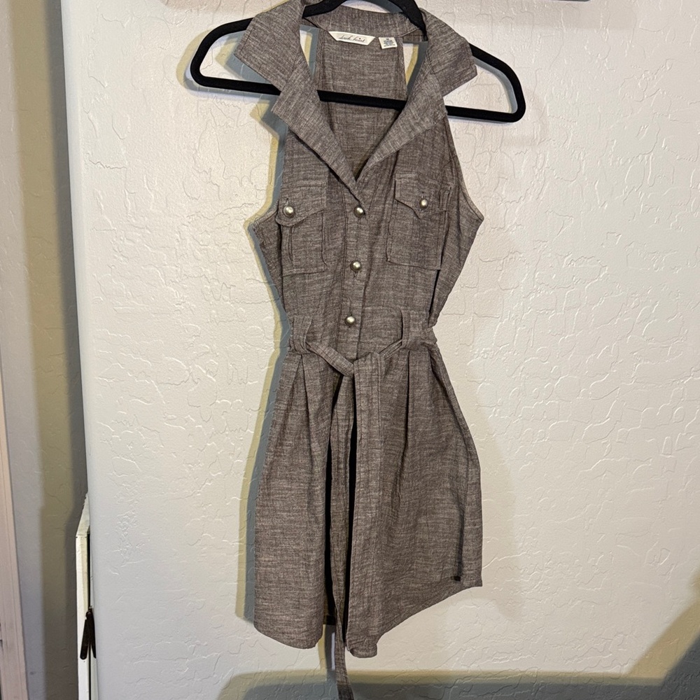 Derek Heart Gray Button-Up Mini Dress